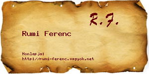 Rumi Ferenc névjegykártya