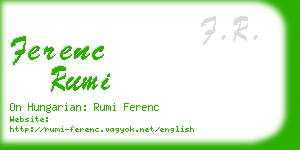 ferenc rumi business card